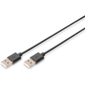 DIGITUS Cable de conexión USB 2.0 - 1,0 m - USB A (m) a USB A (m) - 480 Mbit/s - Compatible con USB - Negro