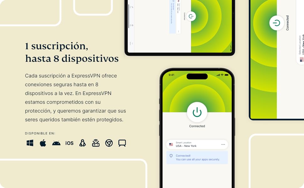 1 suscripción, hasta 8 dispositivos