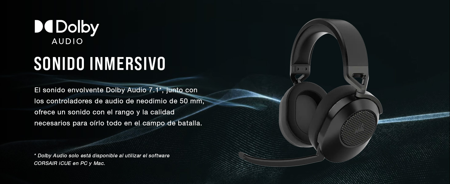 auriculares estéreo, auriculares estéreo para juegos, Dolby Audio 7.1, auriculares con sonido