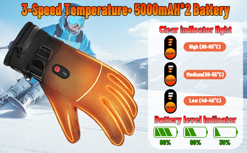 Guantes calefactables para hombre