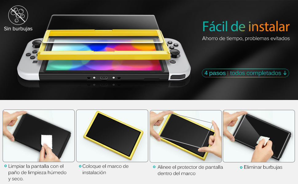 Protector de Pantalla Compatible con Nintendo Switch OLED