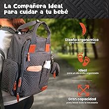 Mochila pañalera para bebe, con multiples bolsillos