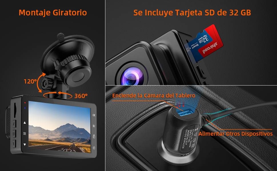 Dash Cam Incluye Tarjeta SD de 32GB