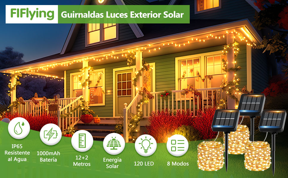 Guirnalda Luces Exterior Solar