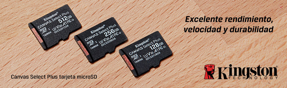 tarjetas microSD Canvas Select Plus de Kingston