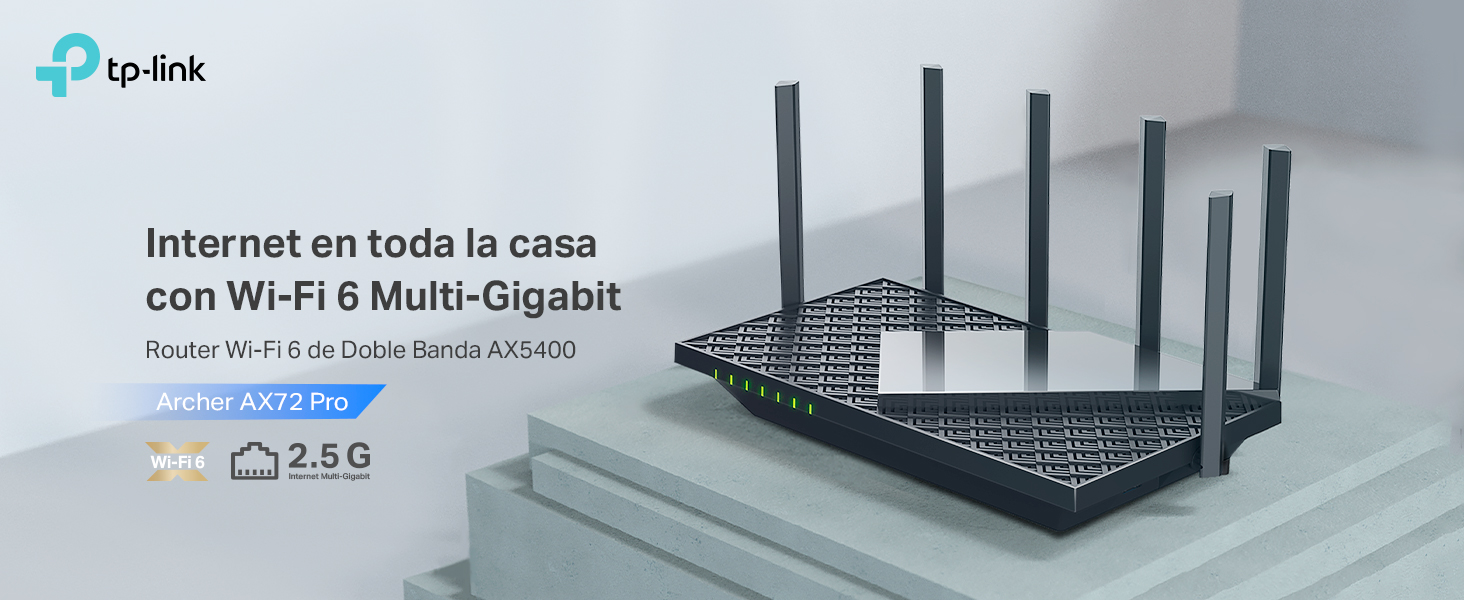 Archer AX72 Pro - Router Wi-Fi 6 de doble banda AX5400 y puerto 2,5G