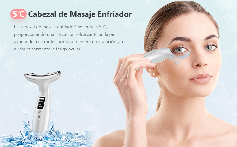 Masajeador facial mejorado con 45℃ terapia caliente y 5℃ fría