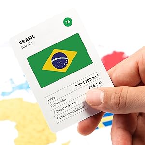 The World Game - Juego de cartas de geografía - Juego de mesa educativo para niños, familias.