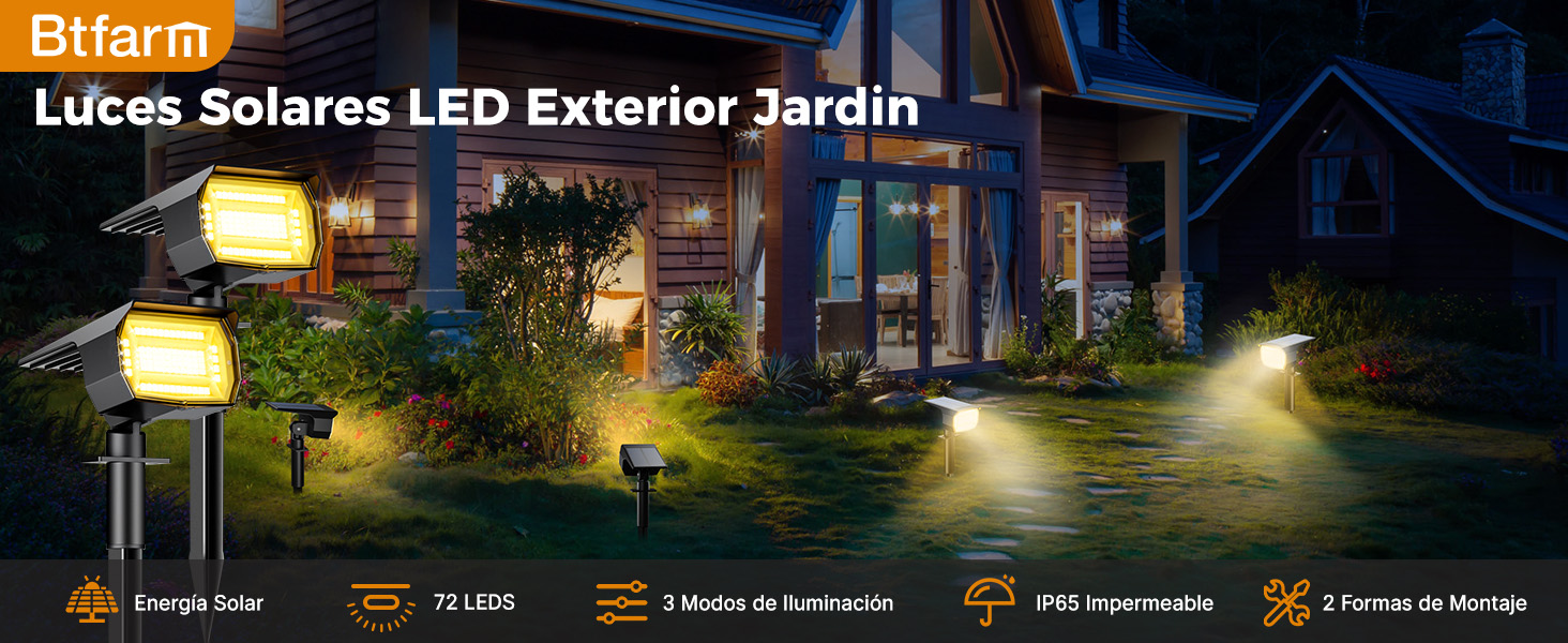 luces solares led exterior jardin