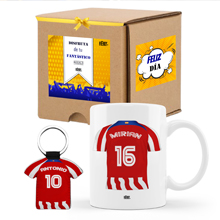 Pack de regalos para fanaticos del futbol con su equipo favorito su nombre y número