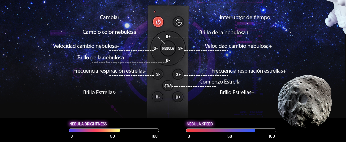 astronauta proyector galaxy