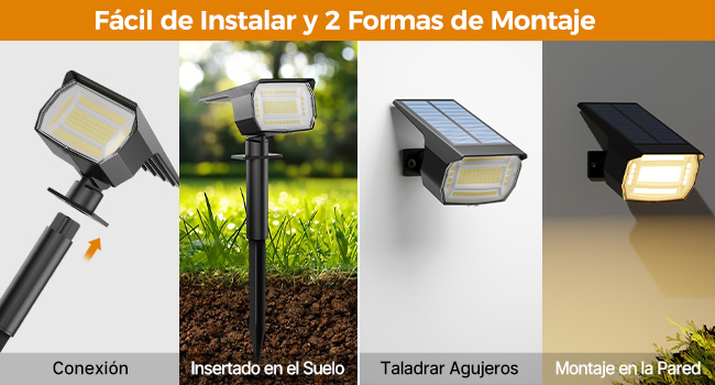 luces solares led exterior jardin