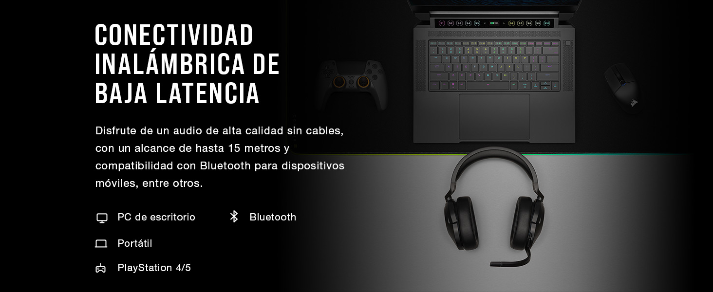 Auriculares Bluetooth, auriculares inalámbricos para juegos, auriculares inalámbricos para PC