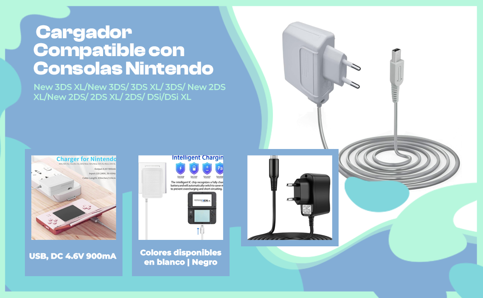 Cargador Compatible con Consolas Nintendo