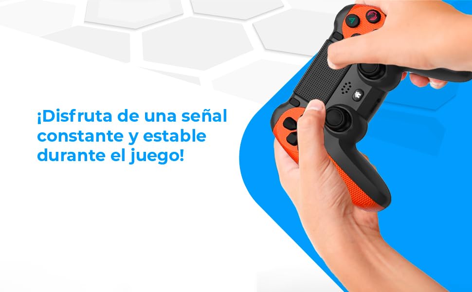 37 - CONTENIDO A+ Mando Inalámbrico para PS4, PS3, PC y Móvil Color naranja - DEF