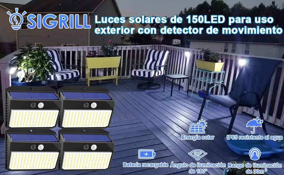 luces solares led exterior jardin luz led con sensor de movimiento focos solares